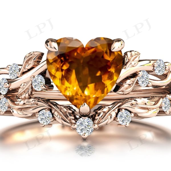 Citrine Wedding Ring Etsy