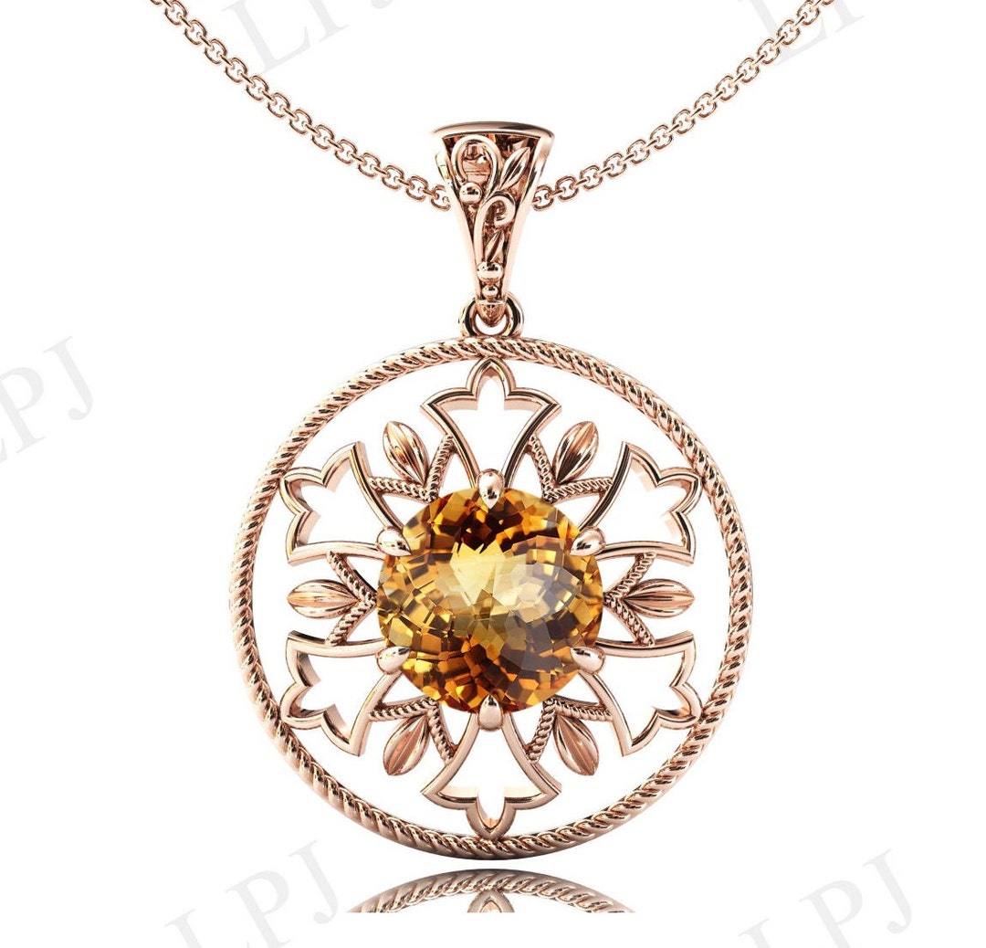 アールデコシトリンペンダントトップ