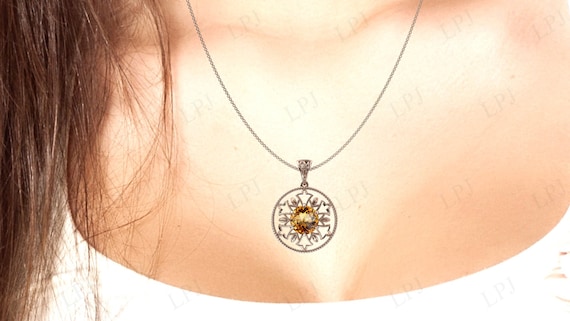 アールデコシトリンペンダントトップ