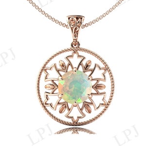 Fire Opal Pendant For Women Art Deco Wedding Pendant Unique Opal Gemstone Pendant Vintage Pendant Anniversary Gift Women Statement Pendant