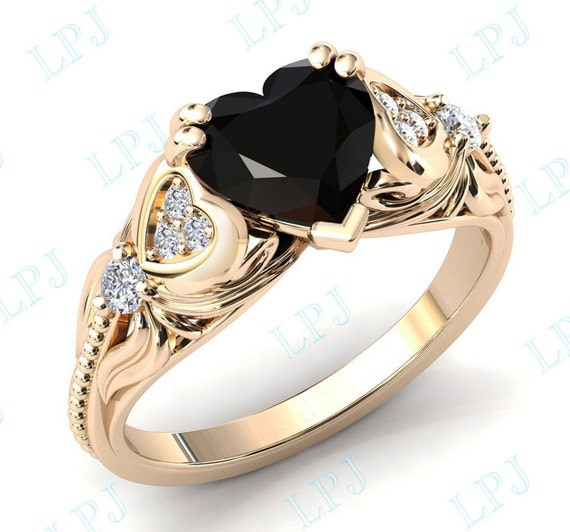 Black Onyx Skull Engagement Ring Womens Criss Cross Mesh Gothic Wedding Ring  Her | eBay