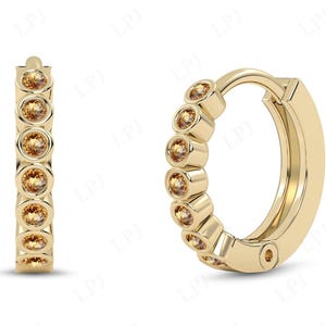 14k Gold Citrine Hoop Earrings For Women Unique Minimalist Wedding Earrings 925 Silver Yellow Gemstone Tiny Earrings Huggies Hoop Earrings