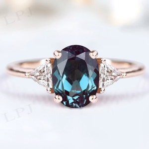 Vintage Alexandrite verlovingsring voor vrouwen antieke Alexandrite trouwring 14k gouden Alexandrite bruidsring unieke belofte ring voor haar