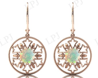 Fire Opal Earrings For Women Antique Wedding Earrings Art Deco Women Earrings Unique Opal Earrings Anniversary Gift Dangle Drop Earrings