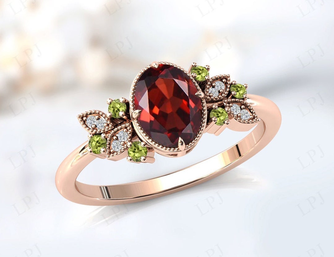 Vintage Garnet Engagement Rings