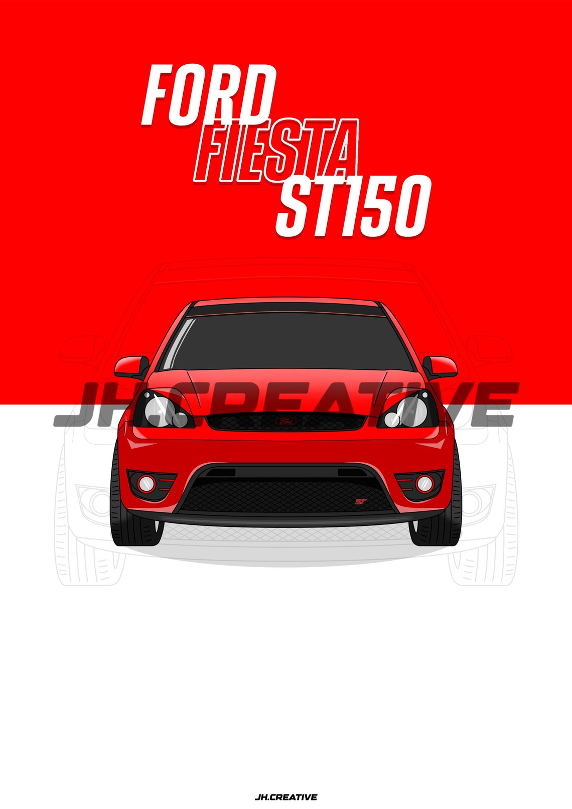 St150 Red Digital Ford Fiesta ST150 Poster (RED) - Etsy