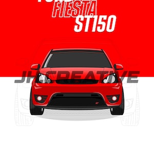 Digital Ford Fiesta ST150 Poster (RED)