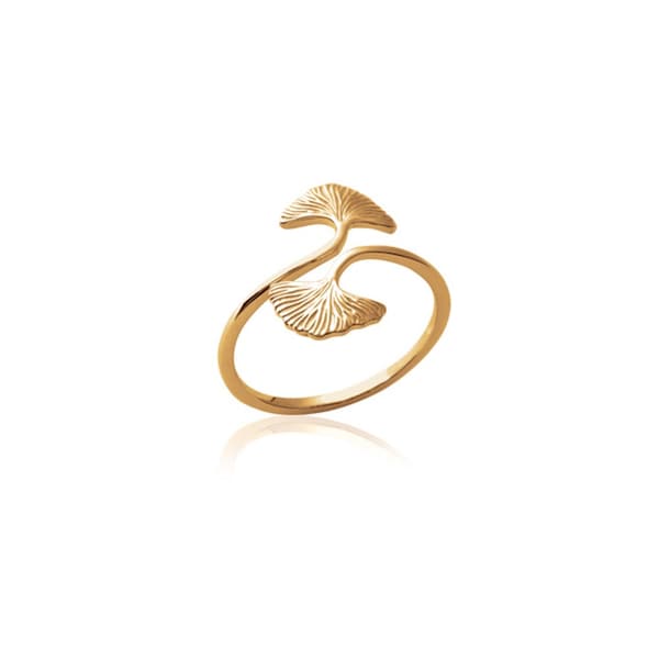 ELEGANT EVERYDAY RING Made From Ginkgo Leaves, Gold Leaf Rings, Nature-Inspired Gold Rings, And Cute And Delicate Modern Rings