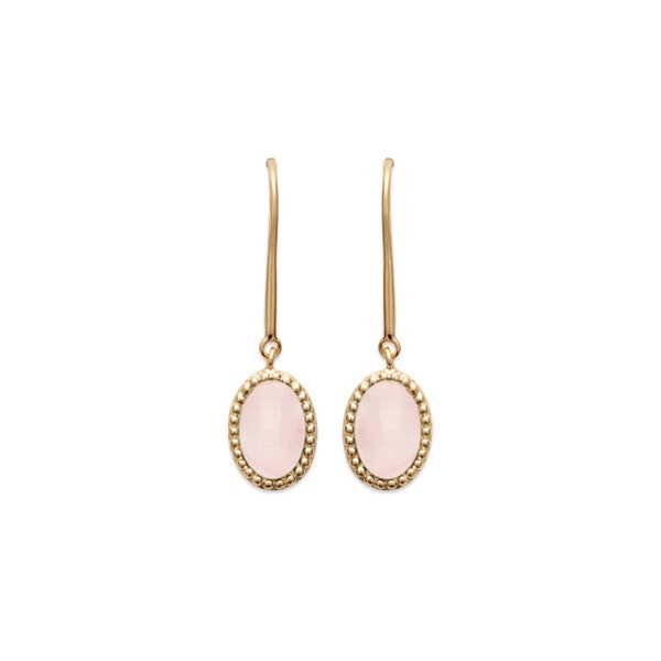 ELEGANT PAIR OF 18k Gold Earrings, Rose Quartz Earrings, An Earring Of Rhodium, And An Earring Of Fancy Novelty Design