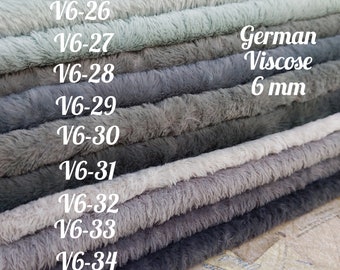 1/8 German Viscose with 6 mm pile. Fabric for toys. Hand-dyed fur for teddy making. Fur for stuffed toys.