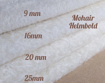 NEW! 1/8 German Mohair  9, 16, 20, 23 mm pile. White mohair Helmbold. Teddy fabric. Fur for teddy bear and toys making.