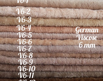 1/8 German Viscose with 6 mm pile. Fabric for toys. Hand-dyed fur for teddy making. Fur for stuffed toys.