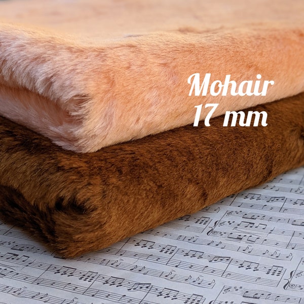 Mohair allemand 1/8 avec poils de 17 mm. Mohair Schulte. Mohair dense et droit pour ours en peluche. Fourrure pour jouets.