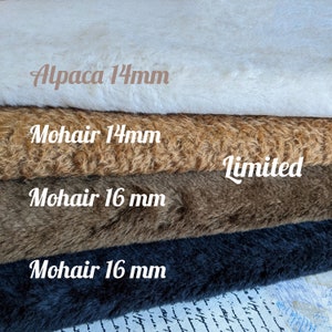 1/8 Limited German alpaca and mohair 14-16 mm. Faux fur for teddy making. Faux fur for stuffed toys. Fabric for teddy bear.