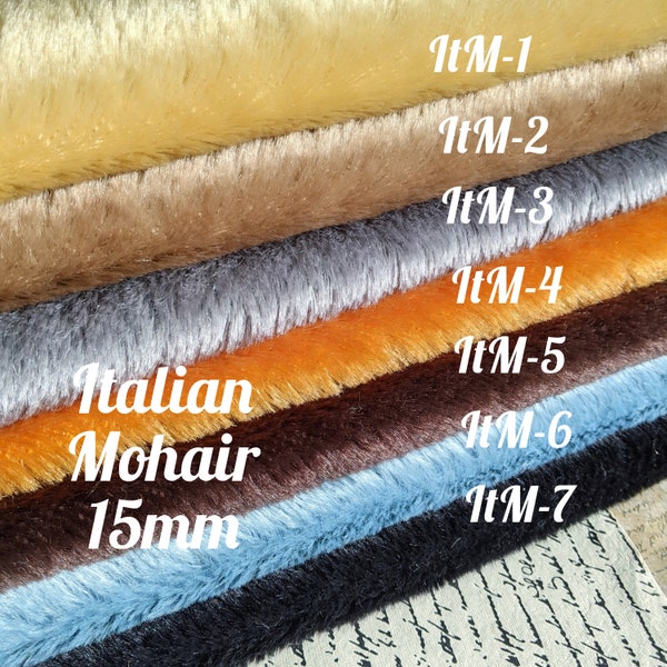 Mohair italien pour ours en peluche. Mohair 1/8 avec poils de 15 mm. Fausse fourrure pour peluches. Mohair pour les jouets avec personnel.