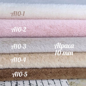 German alpaca with 10 mm pile. 1/8 dense alpaca for teddy bear making. Faux fur for toys. Fabric for teddy. Alpaca fabric.