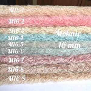 Mohair alemán teñido a mano de 1/8" con pelo de 16 mm. Mohair para hacer osos de peluche. Piel para cuatro peluches. Tela para juguetes.
