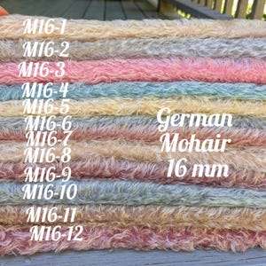 1/8 hand-dyed German mohair with 16 mm pile. Mohair for Teddy Bear making. Fur four stuffed toys. Fabric for toys.