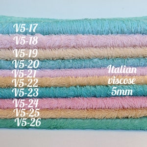 Italian viscose with 5mm pile. 1/8 hand-dyed viscose for teddy making. faux fur for stuffed toys.