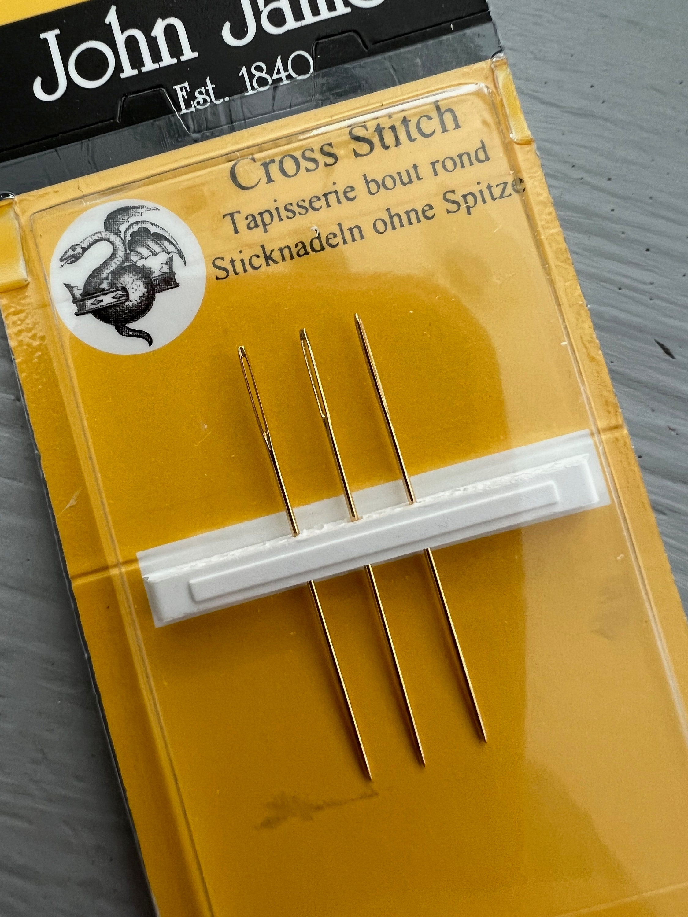 Gold Plated Cross Stitch Needles By John James Size 24 OR 26