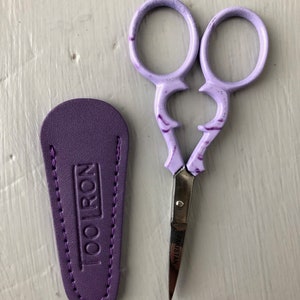 Purple Scissors Cross Stitching, Embroidery with sheath