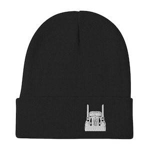 Truck Embroidered Beanie, Trucker Beanie, Trucker Gift, 18 wheeler hat, 10 lug, large car, Lady Trucker, Peterbilt Beanie