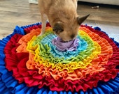 Snuffle Mat for Dogs Washable - Nose Smell Training - Pet Sniffing Pad - Dog Puzzle Toy Carpet - Dog Toys - Blanket Fleece Small Dogs Treats