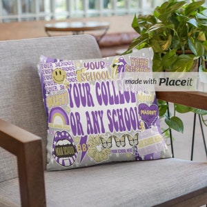 Custom College Pillow Option 3 | Custom Pillow | Custom Throw Pillow | College Pillow | College Throw Pillow | School Pillow |