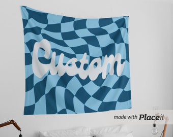 College Checkered Tapestry | College Wall Decor | College Tapestry | Checkered Tapestry | Checkered Wall Decor | Checkered Tapestry