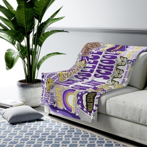 Custom College Blanket Option 3 | Custom Blanket | College Blanket | School Blanket | Custom School Blanket | Dorm Blanket | Dorm Decor