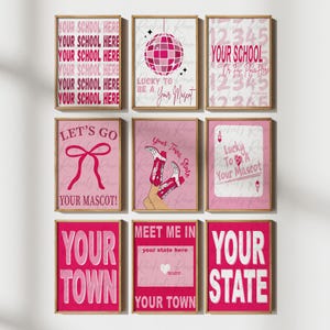 College-Packung mit 9 Digitaldrucken | Benutzerdefinierte College Digital Druck | College Poster | Schule Digitaldruck | Personalisiertes Schulposter | Wohnheim Poster