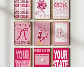 College Pack of 9 Digital Prints | Custom College Digital Print | College Poster | School Digital Print | Custom School Poster | Dorm Poster