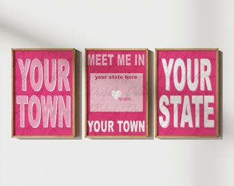 College Pack of 3 Digital Prints | Custom College Digital Print | College Poster | School Digital Print | Custom School Poster | Dorm Poster