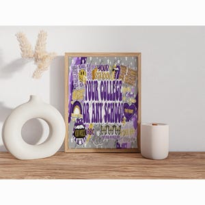 Benutzerdefinierte College Digitaldruck Option 3 | Benutzerdefinierte Kunst | College Kunst | Schule Digitaldruck | Personalisiertes Schulposter | Wohnheim Poster | Wohnheim Dekor