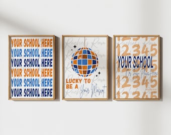 College Pack of 3 Digital Prints | Custom College Digital Print | College Poster | School Digital Print | Custom School Poster | Dorm Poster