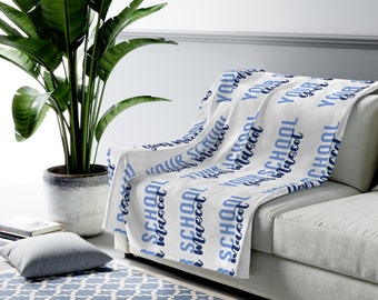 Custom College Blanket | Custom Blanket | College Blanket | School Blanket | Custom School Blanket | Bold Cursive Blanket | Dorm Decor