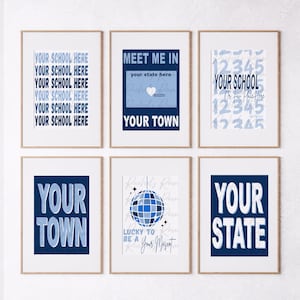College-Packung mit 6 Digitaldrucken | Benutzerdefinierte College Digital Druck | College Poster | Schule Digitaldruck | Personalisiertes Schulposter | Wohnheim Poster