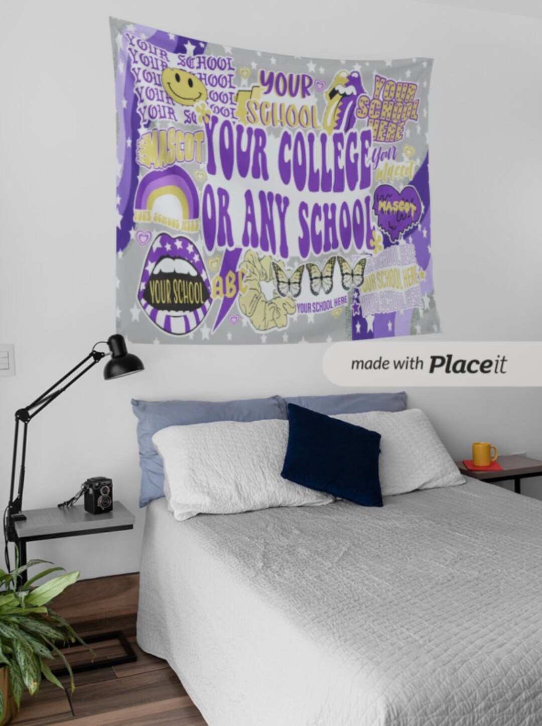 Custom College Tapestry Option 3 Custom Tapestry Custom Wall Decor