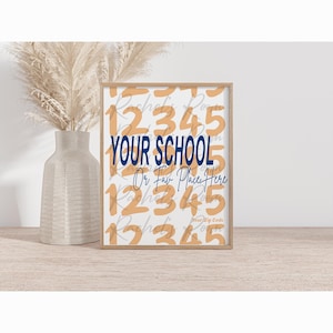 College Postleitzahl Digital Print | Benutzerdefinierte College Digital Druck | College Poster | Schule Digitaldruck | Personalisiertes Schulposter | Wohnheim Poster