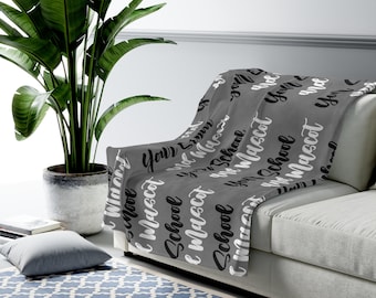 Custom College Blanket | Custom Blanket | College Blanket | School Blanket | Custom School Blanket | Cursive Blanket | Dorm Blanket | Dorm