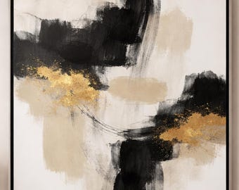 Marco flotante negro con borde plateado para lienzo de 3,8 cm / Marco de arte moderno estilo galería