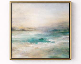 Marco flotante con borde dorado negro para lienzo / Marco flotante de galería moderno / Profundidad de 3,8 cm