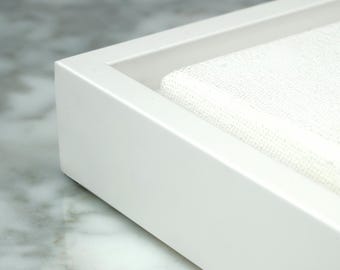 Marco flotante de madera blanco mate para lienzo/marco flotante estilo galería (1,9 cm de profundidad)