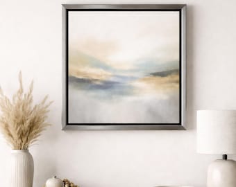 Marco flotante negro con borde plateado cepillado para lienzo de 3/4" de profundidad