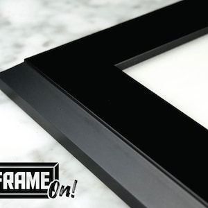 Matte Black Back Angled 2” Wide Wood Picture Frame | For Paper Artwork or Canvas Board | Built by Hand To-Order | Custom Sizes Available