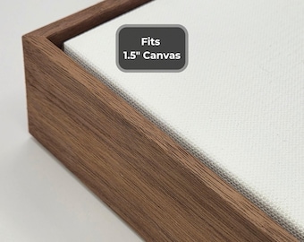 Marco flotante de nogal para lienzo / Marco flotante estilo galería de madera auténtica