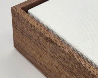 Marco flotante de nogal para lienzo / Marco flotante estilo galería de madera auténtica