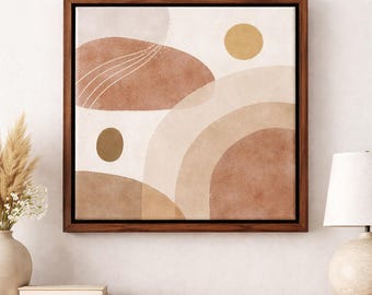 Marco flotante de nogal – Exhibidor de lienzos para galería moderna – Tamaños personalizados