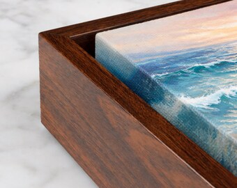 Marco flotante de nogal – Marco de madera de 3,8 cm de profundidad estilo galería para lienzos