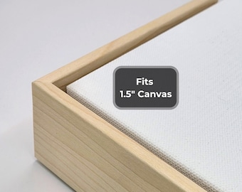 Marco flotante de arce natural para lienzo / Estilo galería de madera moderna (3,8 cm de profundidad)